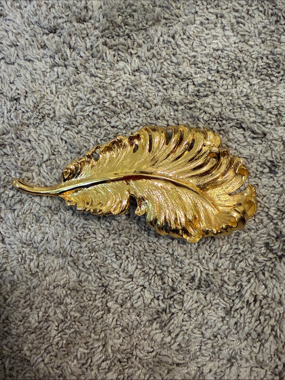 Christopher Ross Gold Feather Decorative Belt Buckle